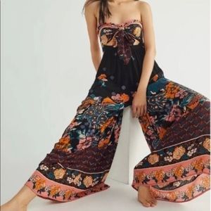 FREE PEOPLE Bali birds of paradise jumpsuit